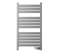 Cecotec Radiador Toallero Eléctrico Bajo Consumo Ready Warm 9050 Twin Towel INOX. Seca Toallas de 500 W, IP24 2 Modos, Temporizador, Pantalla LED, Kit de instalación, Gris Oscuro