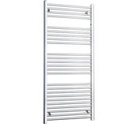 Toallero Eléctrico De 650 Mm De Ancho - Radiador De Baño Cromado De 1400 Mm De Alto, Diseño Plano Y Recto para Una Calefacción Central Eficiente Y Toallas Cálidas De Lujo.