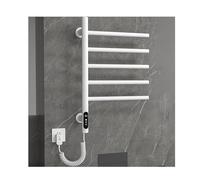 Toallero eléctrico de Acero Inoxidable Negro con 5 Varillas, Calentador de Toallas Giratorio de Pared con Temporizador para Mayor Comodidad en el baño.