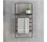 Toallero eléctrico de Pared con calefacción - Radiador de baño de Acero Inoxidable con Estante Superior y cableado Gris para un Secado de Lujo