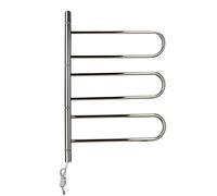 Toallero eléctrico de Pared de 6 Barras, toallero eléctrico Giratorio de 180°, radiador toallero eléctrico de Baja Potencia, se Conecta a la Corriente.