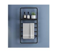 Toallero eléctrico Dorado con calefacción, Barra de Secado de Acero Inoxidable para Pared con Estante Superior para radiador de baño, Calentador de Toallas de Lujo, diseño Que ahor