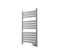 Cecotec Radiador Toallero Eléctrico Bajo Consumo Ready Warm 9050 Twin Towel INOX. Seca Toallas de 500 W, IP24 2 Modos, Temporizador, Pantalla LED, Kit de instalación, Gris Oscuro
