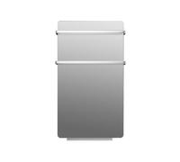 Toallero eléctrico fabricado en cristal templado efecto espejo que actúa como secador de toallas. calentador de prendas y sistema de calefacción.