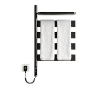 Toallero eléctrico Giratorio con calefacción, 120 W, con Bandeja y Temporizador y Control de Temperatura for baños, Salones y spas.(Black)