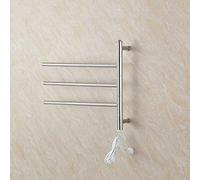 Toallero eléctrico Giratorio de 180°, Calentador de Toallas eléctrico de Pared, radiador toallero eléctrico de Baja Potencia con Movimiento, Acero Inoxidable.
