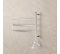 Toallero eléctrico Giratorio de 180°, Calentador de Toallas eléctrico de Pared, radiador toallero eléctrico de Baja Potencia con Movimiento, Acero Inoxidable.