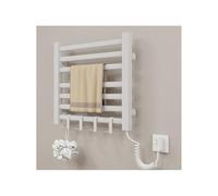 Toallero eléctrico para baño, toallero calefactable de Pared, con 7 Barras de Calor y Ganchos, Calentamiento rápido, Ideal para spas, hoteles, Color Blanco
