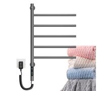 Toallero eléctrico, rotación de 180°, secador de toallas de 82 W con temporizador de 1 a 8 horas y control de temperatura de 45 a 70 °C, toallero térmico para baño, 220 V
