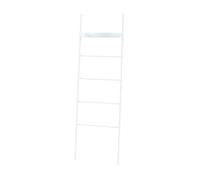[en.casa] Toallero de Baño Escalera Øksnes con 4 Peldaños y 1 Estante Estantería de 5 Niveles para Colgar Toallas Paños de Cocina Ropa Accesorios Baño de Acero 160x50x27,5cm - Blanco