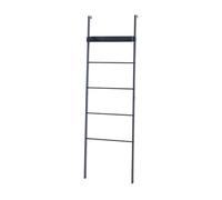 [en.casa] Toallero de Baño Escalera Øksnes con 4 Peldaños y 1 Estante Estantería de 5 Niveles para Colgar Toallas Paños de Cocina Ropa Accesorios Baño de Acero 160x50x27,5cm - Negro