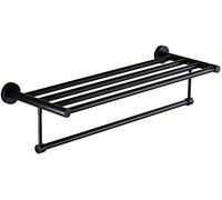 Toallero Europeo Negro Largo Doble Toallero Estante Bronce aceitado Toalla de baño Estante Montado en la Pared Toallero Hotel Hardware Accesorios de baño/50 cm