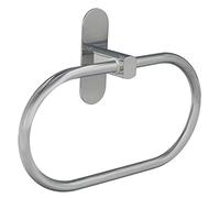 MAURER 5421315 Forma Anilla Color INOX con Efecto Espejo, Autoadhesivo Resistente, Porta Toallas, Toallero Adhesivo Pared/Mueble, Acero Inoxidable, Multicolor, Estándar
