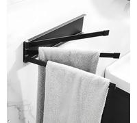 Toallero Giratorio de Acero Inoxidable, Toallero Baño 3 Brazos, Soporte para Toallas Giratorios 180°, Montaje con Pegamento o Tornillos, Swivel Towel Rail, Barra de Toalla para Cocina, Baño, Inodoro