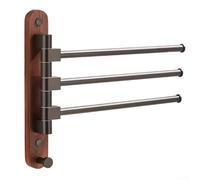 Toallero giratorio de madera montado en la pared con 2-5 brazos giratorios, colgador de albornoz de aleación de aluminio inoxidable para baño, cocina, ahorro de espacio, organizador de almacenamiento