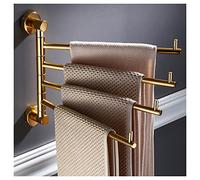 Toallero giratorio dorado con brazo plegable moderno, organizador de almacenamiento de baño, soporte de toalla giratorio a prueba de óxido, soporte de toalla de mano para ducha, 4 barras