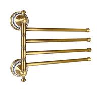 Toallero Giratorio para baño, Bronce Antiguo, Plegable, 4 Brazos, toallero para lavandería, Montaje en Pared, Ahorro de Espacio, diseño de Porcelana