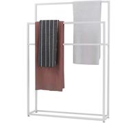 Toallero independiente de 2 niveles, soporte para toallas que ahorra espacio para baño, cocina, lavandería y dormitorio, color negro