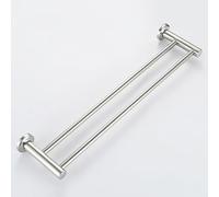 Toallero largo de doble barra con accesorios de instalación, colgador multifuncional de acero inoxidable, barra de toalla de cocina y baño (110 cm)