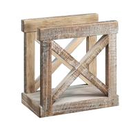 Toallero Marrón Rústico Para Mesa De Cocina, 14 X 14 X 7 Cm, Decoración De Mesa De Granja De Madera, Dispensador Vertical De Servilletas De Papel Para Comedor, Utilidad Professiona