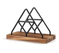 Toallero moderno para mesa, toallero vertical | Elegante soporte de tela de madera con alambre metálico | Mesa Notte de mesa Elegant Paper Storage para cocina, mesa de cena