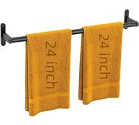 Toallero Negro Mate de 24 Pulgadas para baño, toalleros para Pared de baño, Acero Inoxidable, Barra de Toalla de baño Resistente, Barra de Toalla Individual