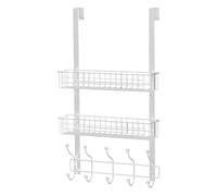 Toallero para colgar sobre la puerta, almacenamiento sobre la puerta, estante detrás de la puerta para almacenamiento en el hogar, estante de gancho versátil, organizador de puerta de baño para baño