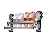 Toallero para tazas - Toallero de baño | Toallero con ventosa, montaje en pared sin taladrar, barras de toalla de 40/50/60 cm de largo, estante de almacenamiento montado en la pared, toalla de dos