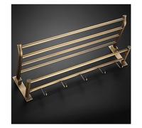 Toallero plegable para baño montado en la pared, estante para toallas de latón antiguo con ganchos para barras de toalla, soporte para toallas de cocina a prueba de óxido, colgador de toallas para