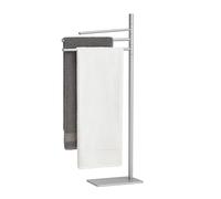 Toallero Relaxdays, H x A x F: 83 x 33,5 x 14 cm, Acero Inoxidable, 3 Barras móviles, toallero de pie, Plateado