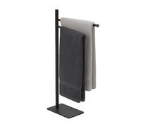 Relaxdays Toallero de acero inoxidable de 2 barras negro