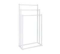 Toallero Relaxdays, HxBxT: 86 x 44 x 21 cm, Metal, 3 Varillas, baño, Soporte para Toallas de pie, Blanco