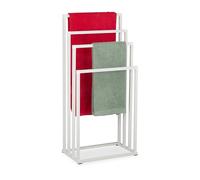 Toallero Relaxdays, HxBxT: 96,5 x 45 x 29 cm, Metal, 4 Varillas, Soporte de Toallas, baño, Blanco