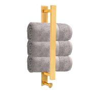 Toallero sin taladrar, autoadhesivo, de acero inoxidable, para baño, pared, 40 cm, soporte para toallas de invitados, montaje en pared con gancho para toallas, toallero de baño, accesorios de baño,