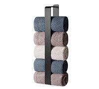 Toallero sin taladrar, Soporte para Toallas de Invitados, Autoadhesivo, Soporte para Toallas de baño, Soporte para Toallas de baño, Soporte de Pared de Acero Inoxidable (Negro, 42 cm)