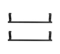 Toallero sobre la Puerta, 2 Piezas de Acero Inoxidable, Negro, Colgado, sin Perforaciones, sin Clavos, Toallero para Puerta de Gabinete, para el Hogar, Hotel, Baño, Cocina, Toallero, sobre(36CM)