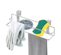 Toallero sobre la puerta, barra de toalla de acero inoxidable para puerta, soporte de doble capa de 30,5 cm para paños de cocina, apartamento, hotel, lavandería, dormitorio, baño, garaje, hogar de