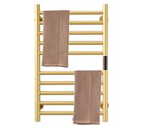 Toallero Térmico Calentador De Toallas Radiador Dorado, Accesorios De Baño, Temporizador Incorporado Control De Temperatura, 10 Barras Toalleros Eléctricos con Calefacción para Baño Hardwired