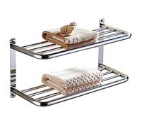 Toallero Toallero Baño 304 Acero Inoxidable Doble Toallero Estante 47CM Fila de Toallas Barra de riel de Toalla montado en la Pared Estante de riel de Hotel Soporte de Almacenamiento para ba
