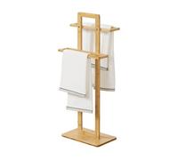 [en.casa] Toallero de Pie Soporte para 2 Toallas Paño de Cocina Resistente Evitar los Malos Olores Bambú 85 x 34 x 20 cm Color Natural