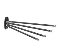 Toallero universal 4 brazos soporte baño negro 45cm kit montaje