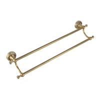 Toalleros De Baño con Taladro, Doble Toallero Baño Barra de Latón Antiguo En La Pared 60cm, Toallero con Montaje, Requiere Taladrar, Pared para Baño y Cocina, Resistente A Los Arañazos
