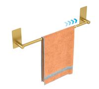 Toalleros de Baño Sin Taladro, Toalleros Baño Adhesivo Ajustables para baño de 40 a 75 cm, Acero Inoxidable 304 Cepillado, Toallero Barra Extensible para Baño y Cocina, Cuarto de Ducha - Dorado
