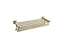 toalleros de baño Toallero de baño con Doble Percha Oro Cepillado, estantes Almacenamiento for Inodoro Dorados, Accesorios Hotel Acero Inoxidable 304(Tr-06-50)