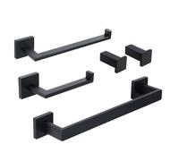 Toalleros, Juego de Accesorios de Baño Mate, Estante de Pared, Soporte para Rollo de Papel Higiénico, Gancho para Bata, Toallero, Barra, Juego de Herrajes/Conjto de 40 cm/a