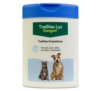 STANGEST Toallitas Higiénicas LYS para Perros y Gatos | Limpieza Ojos, Oídos y Piel | Toallitas Limpiadoras con Aloe Vera y Agua Hamamelis | 40 Unidades