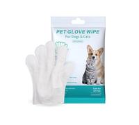 Toallita para guantes para mascotas, guante de limpieza para perros y gatos, cara de piel, orejas, ojos, patas, guantes sin lavado para mascotas, toallitas de aseo para el cuidado diario y viajes, sin