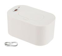Toallitas calentadoras, soporte portátil para calentador de toallitas USB, dispensador de pañuelos de viaje de gran capacidad, de aislamiento inteligente de pañales con control de temperatura