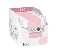 Toallitas con prebióticos LILLYDOO, 600 unidades (10x60), refuerzan la barrera natural de la piel, tejido 100% libre de plástico, suaves y sin perfumes, dermatológicamente testadas