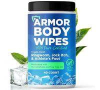 Toallitas corporales para hombres y mujeres | Toallitas corporales de limpieza para gimnasio, deportes de combate y viajes | Tolnaftato medicado al 1% con aceite de árbol de té y efecto mentol